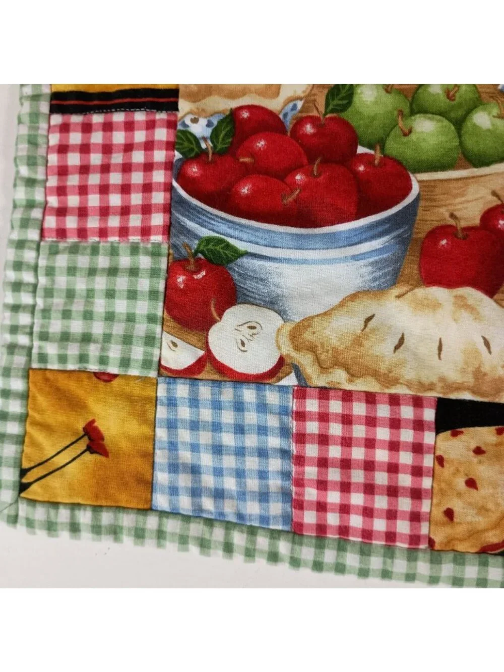 Handcrafted Quilted Patchwork Table Mat Placemat Apple Pie Fall Farmhouse Decor
